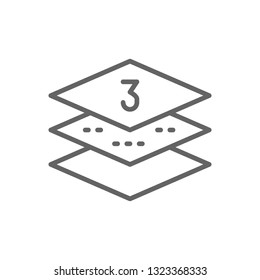 Three-layer Napkin Paper Line Icon.