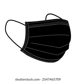 Three-layer protective masks, on white background