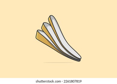 Three-Layered Shoes Arch Support Insoles vector illustration. Fashion object icon concept. Comfortable shoe arch support insole vector design. Insoles for a comfortable and healthy walk icon logo.