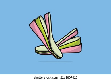 Three-Layered Shoes Arch Support Insoles Pair vector illustration. Fashion object icon concept. Comfortable shoe arch support insole vector design. Insoles for a comfortable and healthy walk logo.