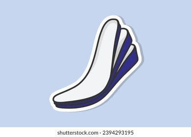 Three-Layered Shoes Arch Support Insoles Sticker vector illustration. Fashion object icon concept. Comfortable shoe arch support insole sticker design icon with shadow.