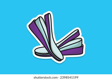 Three-Layered Shoes Arch Support Insoles Sticker vector illustration. Fashion object icon concept. Comfortable shoe arch support insole sticker design icon with shadow.