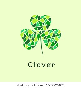 Three-leaf clover. Background with place for text. Symbol of St. Patrick's Day. Vector illustration