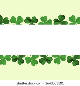 Drei-Blatt-Kleeblatt mit leerer Vorlage für den St. Patrick's Day. Vektorillustration-Illustration für Design.