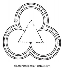 Diseño de trébol de tres hojas, ilustración grabada vintage. Diccionario de Palabras y Cosas - Larive y Fleury - 1895