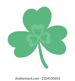 Three-leaf clover icon. Saint Patrick's Day. Vector design element isolated on white background. 