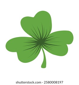 Three-leaf clover on white background. Vector flat style illustration of St. Patrick's day. Lucky Concept.