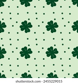 Three-leaf Clover Seamless Vector Pattern Design