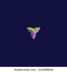 Three-leaf flower, a symbol of movement and recycling
