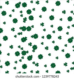 Three-leaf and four-leaf clover pattern, vector