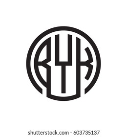 three-letter initials black circle logo