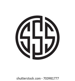 logo de círculo negro con iniciales de tres letras