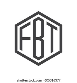 three-letter initials black hexagon logo