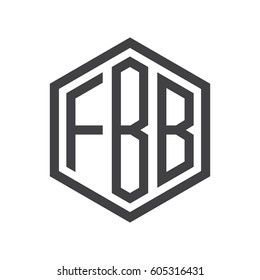 three-letter initials black hexagon logo