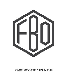 three-letter initials black hexagon logo