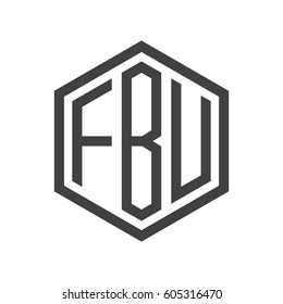 three-letter initials black hexagon logo