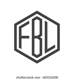 three-letter initials black hexagon logo
