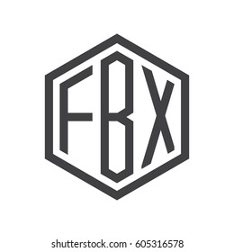 three-letter initials black hexagon logo