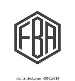 three-letter initials black hexagon logo