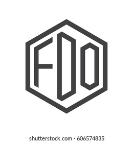 three-letter initials black hexagon logo