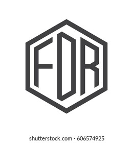 three-letter initials black hexagon logo