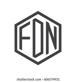 three-letter initials black hexagon logo