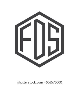 three-letter initials black hexagon logo