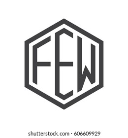 three-letter initials black hexagon logo