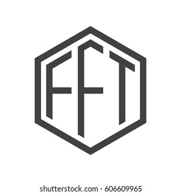 three-letter initials black hexagon logo