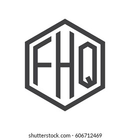 three-letter initials black hexagon logo