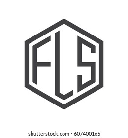 three-letter initials black hexagon logo