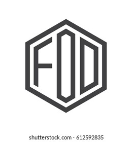 three-letter initials black hexagon logo