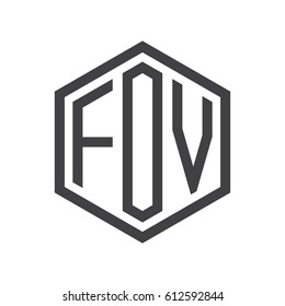 three-letter initials black hexagon logo