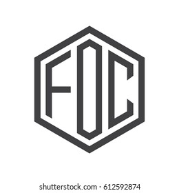 three-letter initials black hexagon logo