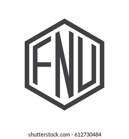 three-letter initials black hexagon logo