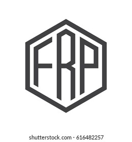 three-letter initials hexagon logo black
