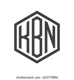 three-letter initials hexagon logo black