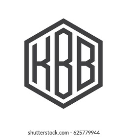 three-letter initials hexagon logo black