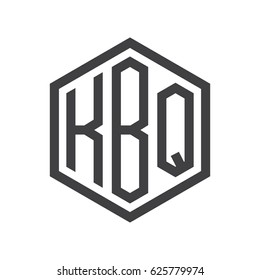 three-letter initials hexagon logo black