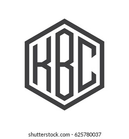 three-letter initials hexagon logo black
