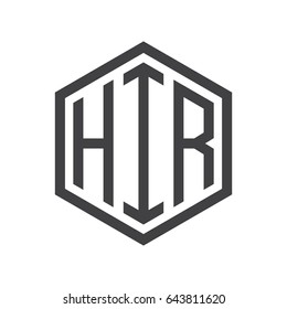 three-letter initials hexagon logo black