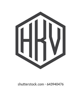 three-letter initials hexagon logo black