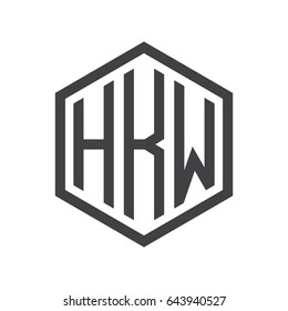three-letter initials hexagon logo black