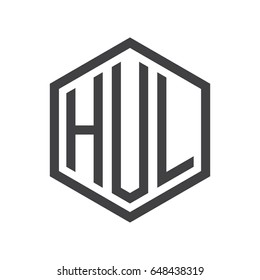 three-letter initials hexagon logo black