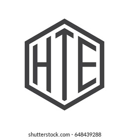 three-letter initials hexagon logo black
