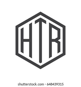 three-letter initials hexagon logo black