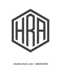 three-letter initials hexagon logo black
