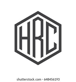 three-letter initials hexagon logo black