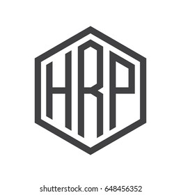 three-letter initials hexagon logo black