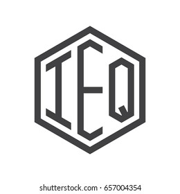 three-letter initials hexagon logo black